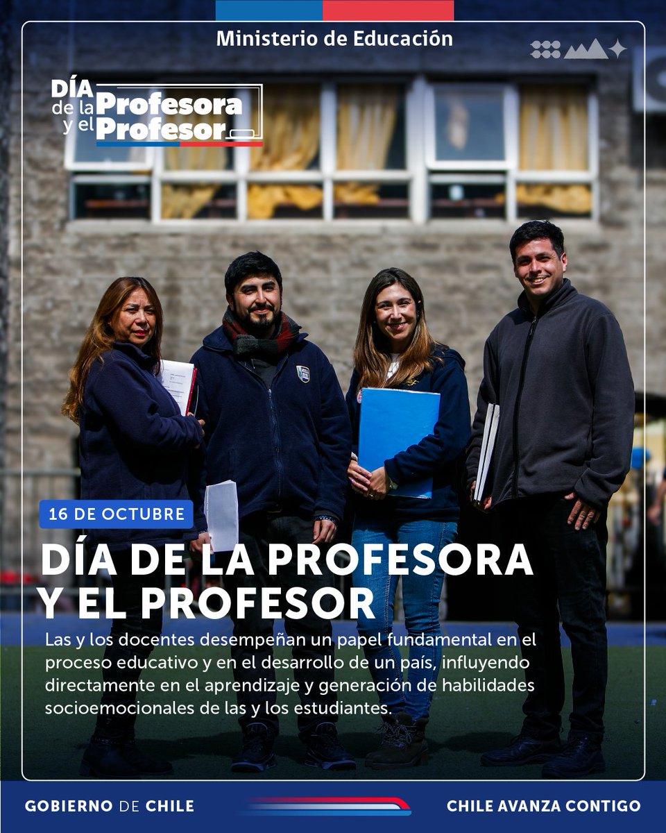 ✨Seguimos trabajando en el acompañamiento y apoyo de las y los docentes en cada etapa de su trayectoria profesional, mejorando las condiciones de reconocimiento, seguridad y bienestar en el ejercicio docente. 

💚 A todas y todos los docentes del país, les deseamos un feliz día.