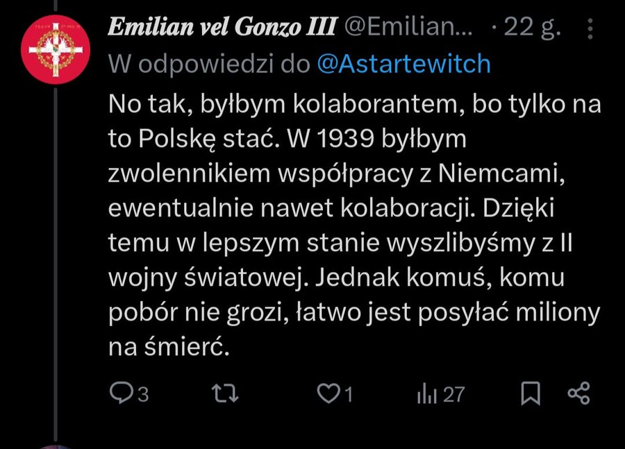 KrzysztofOmny's tweet photo. Od Astarte #witchling
@Astartewitch
Tyle w temacie gnoja, ktรณry sprzeda was jak zwiฤdลy tusk @donaldtusk niemcom, byle ratowaฤ wลasnฤ
obesranฤ
dupฤ. Dziecko wลasne by sprzedaล, ale wฤ
tpiฤ czy ma, ma tuska teลผ zwiฤdลego pewnie ma.๐ก https://t.co/yJ3U0GRsW5