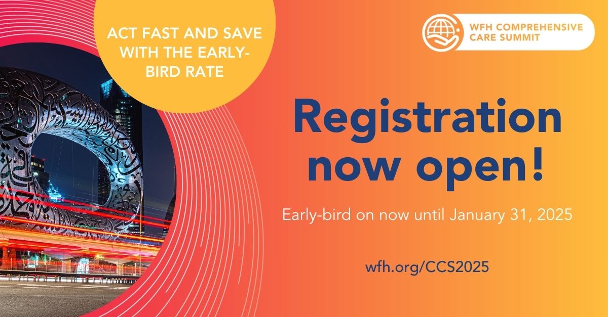 🚨 Registration for the WFH 2025 Comprehensive Care Summit is NOW OPEN!🚨 Get ready for an unforgettable event featuring world-class speakers, interactive sessions, and dynamic panels. Grab the early-bird discount by registering before January 31! bit.ly/3Y7tHSP #wfhCCS