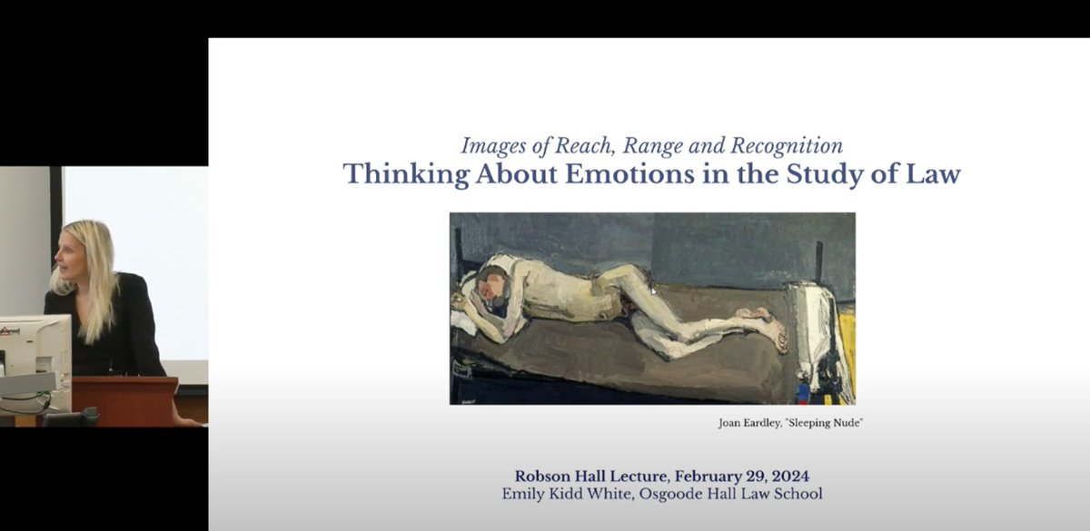 Emily Kidd White (@emilykiddwhite) on Twitter photo My <a href="/robsonhall/">Robson Hall</a> lecture has now been posted. It maps the ways that the philosophy of emotion can support critical appraisals of law.
Special thanks to <a href="/amarkhoday/">Amar Khoday (He/Him)</a> for the invitation and to everyone at the University of Manitoba for the warm reception.
youtube.com/watch?v=-xpAJi… My <a href="/robsonhall/">Robson Hall</a> lecture has now been posted. It maps the ways that the philosophy of emotion can support critical appraisals of law.
Special thanks to <a href="/amarkhoday/">Amar Khoday (He/Him)</a> for the invitation and to everyone at the University of Manitoba for the warm reception.
youtube.com/watch?v=-xpAJi…