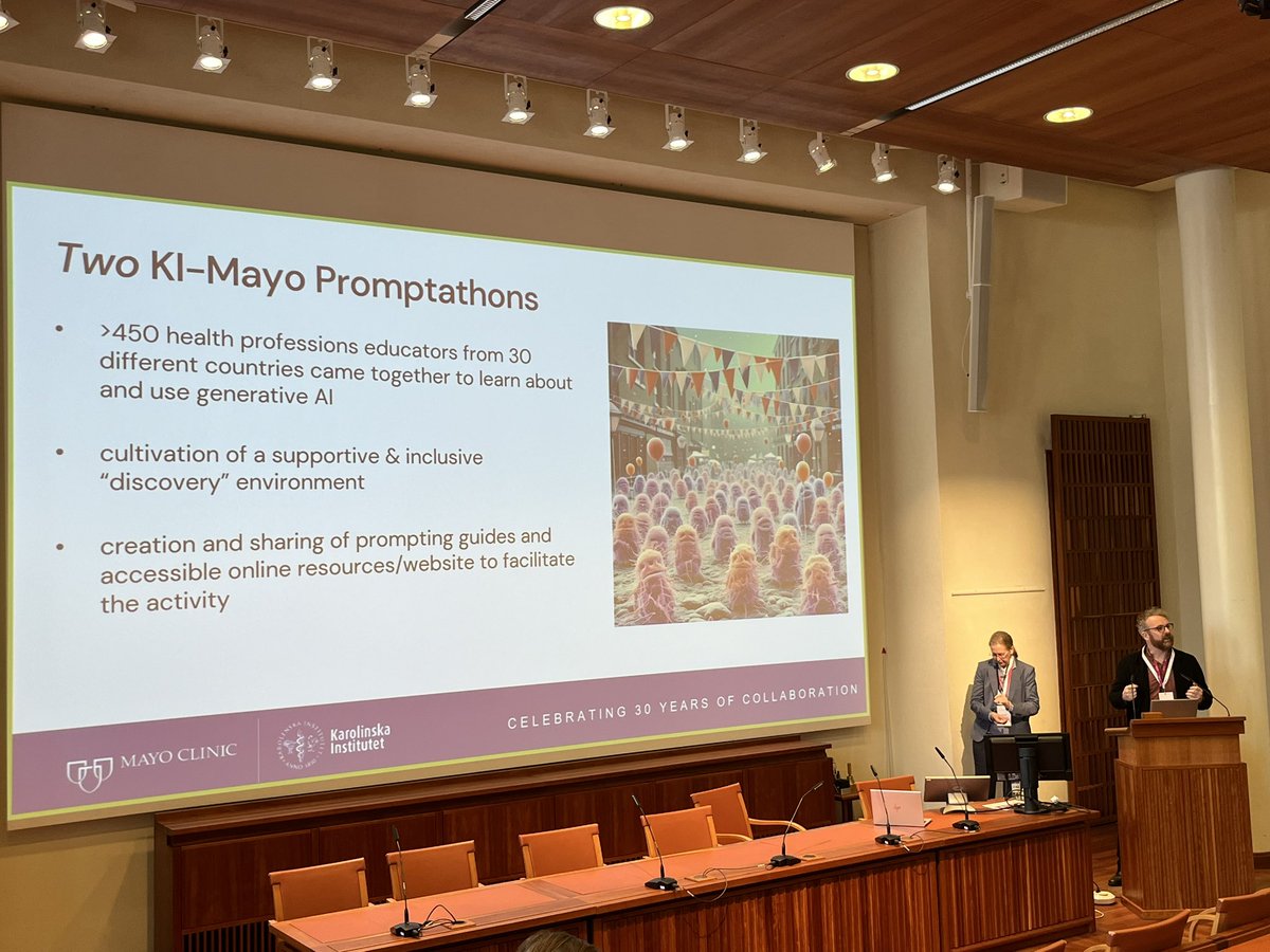<a href="/henrikafloren/">Henrika Florén</a> and <a href="/andrewmaunder/">Andrew Maunder</a> present our work with #promotathon #aimededconnect at #MayoKIMeeting 
Well done!! And thank you #MededCommunity for your contribution 

<a href="/bheather95/">Heather Billings</a> <a href="/erhall1/">Elissa Hall, EdD</a> <a href="/MayoFacDev/">Mayo Clinic FacDev</a>