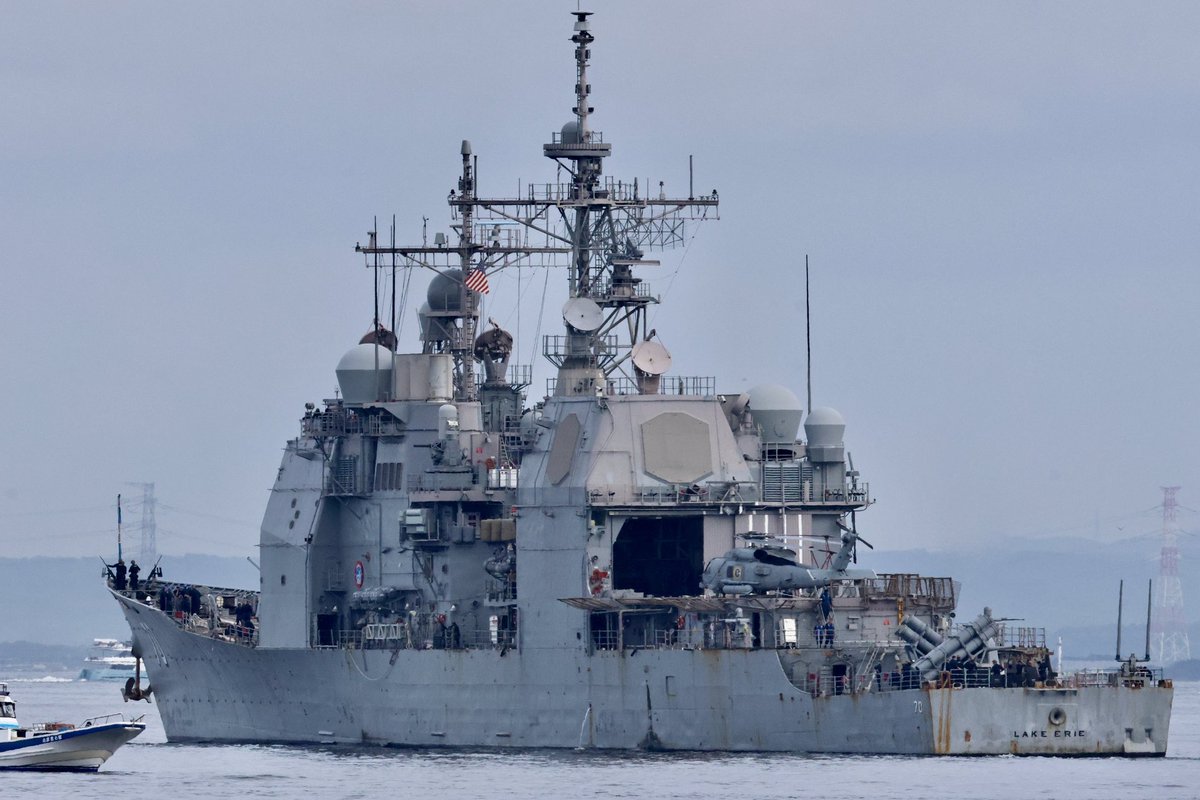WarshipCam's tweet photo. USS Lake Erie (CG 70) Ticonderoga-class guided missile cruiser leaving Yokosuka, Japan - October 16, 2024 #usslakeerie #cg70
SRC: TW-@svXwunjkknbmZYw https://t.co/PH6ip4qH7Y