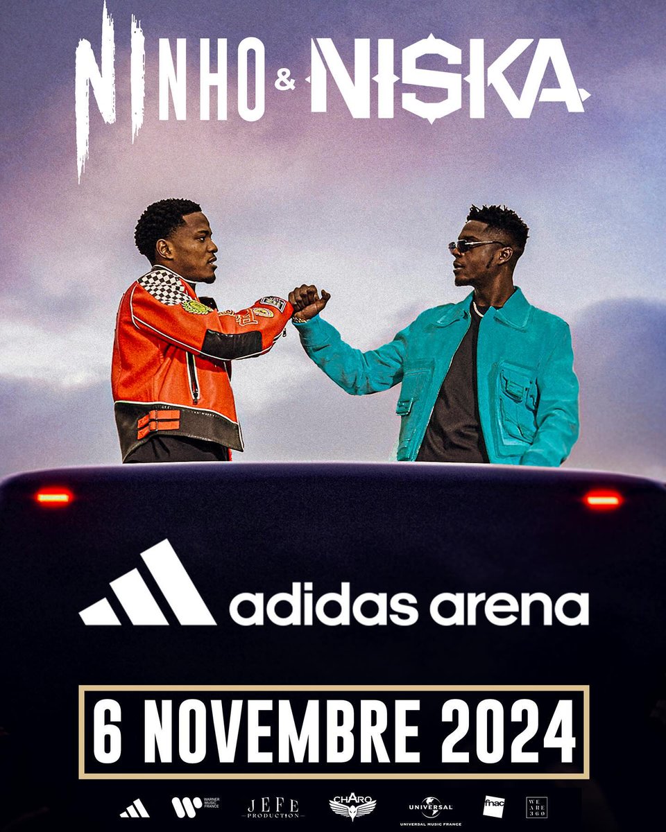 🚨 NINHO &amp; NISKA 🚨

Rendez-vous le 6 novembre 2024 à l'Adidas Arena ! 🔥🔥

Places disponibles exclusivement en achetant le pack CD ou vinyle + écharpe « GOAT » sur fnac.com. 🚨
C'est par ici 👉bit.ly/3YqcrJR

<a href="/ninhosdt/">NINHO SDT</a> &amp; <a href="/Niska_Officiel/">NISKA 🦅</a>
