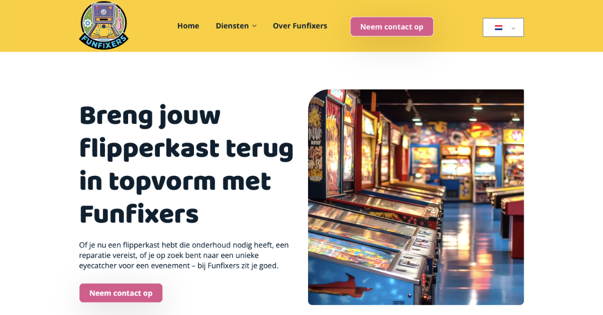 webkunner's tweet image. ✨ 𝗡𝗶𝗲𝘂𝘄𝗲 𝘄𝗲𝗯𝘀𝗶𝘁𝗲 𝗹𝗶𝘃𝗲 𝘃𝗼𝗼𝗿 𝗙𝘂𝗻𝗳𝗶𝘅𝗲𝗿𝘀! 🎉
Ik ben trots om de lancering van de nieuwe site van Funfixers aan te kondigen! funfixers.nl

👉 𝗘𝗲𝗻 𝗻𝗶𝗲𝘂𝘄𝗲 𝘄𝗲𝗯𝘀𝗶𝘁𝗲 𝗻𝗼𝗱𝗶𝗴? 𝗟𝗮𝘁𝗲𝗻 𝘄𝗲 𝗽𝗿𝗮𝘁𝗲𝗻!

#webdesign #ondernemen