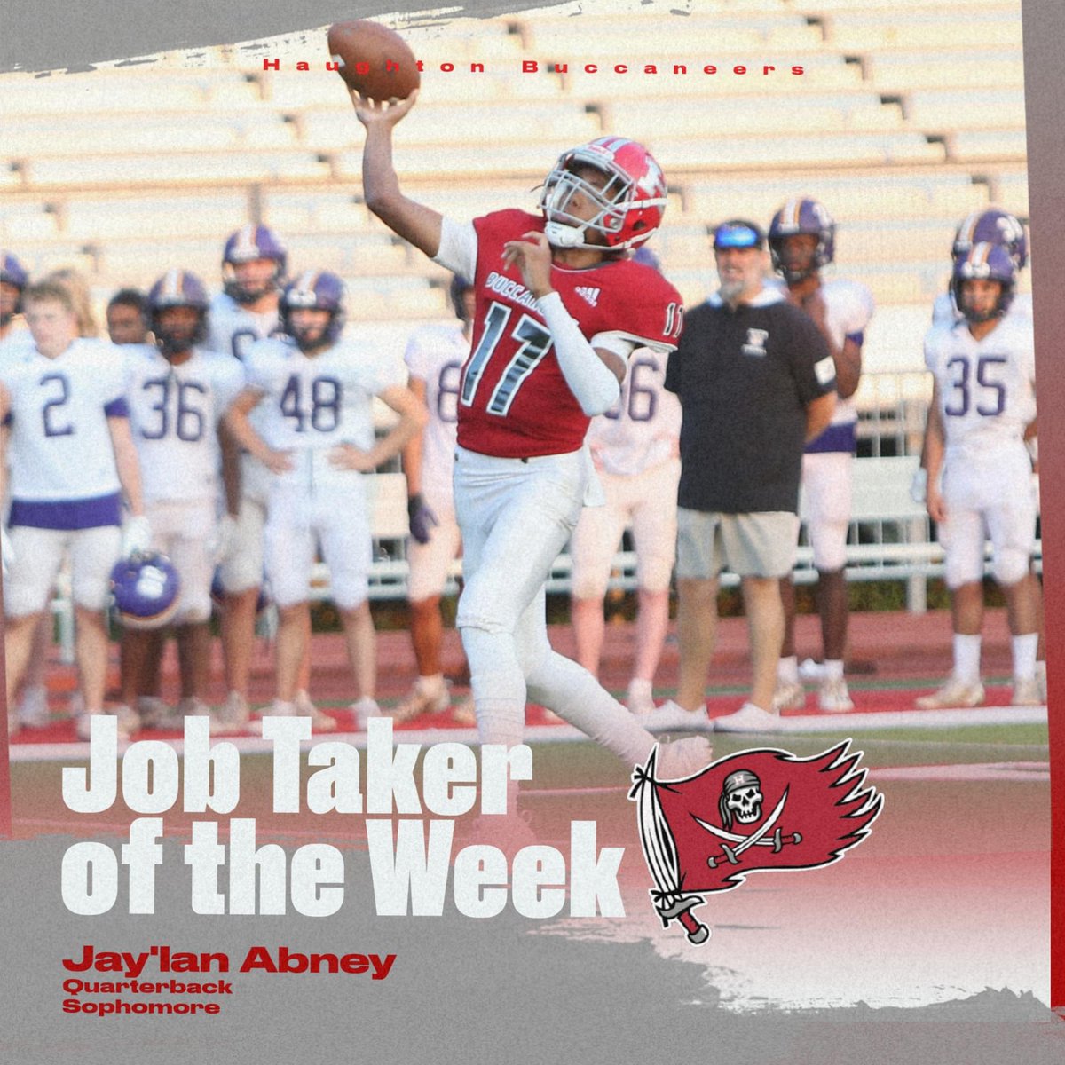 HBucs_football's tweet photo. Todd Gibson for Chief of Police Job Taker Practice Players of the Week

Offense Jaylon Abney

Defense Seth O'Nishea https://t.co/RabKiLsiRj