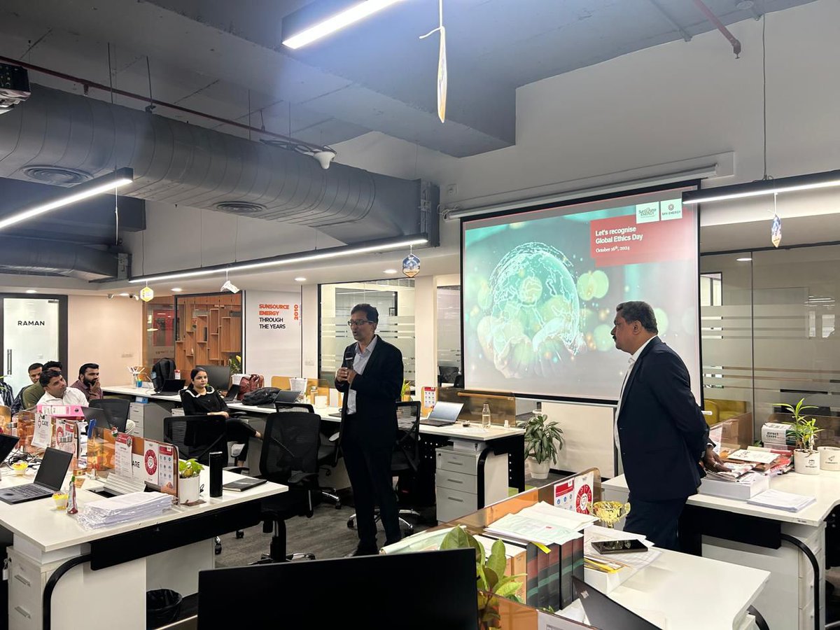 SunSourceENERG's tweet image. Today, we celebrated #GlobalEthicsDay ! Ethics is the cornerstone of our organization, guiding our actions and decisions. To commemorate this special day, we organized a series of activities to reinforce our commitment to #EthicalPrinciples.

#SunSourceEnergy