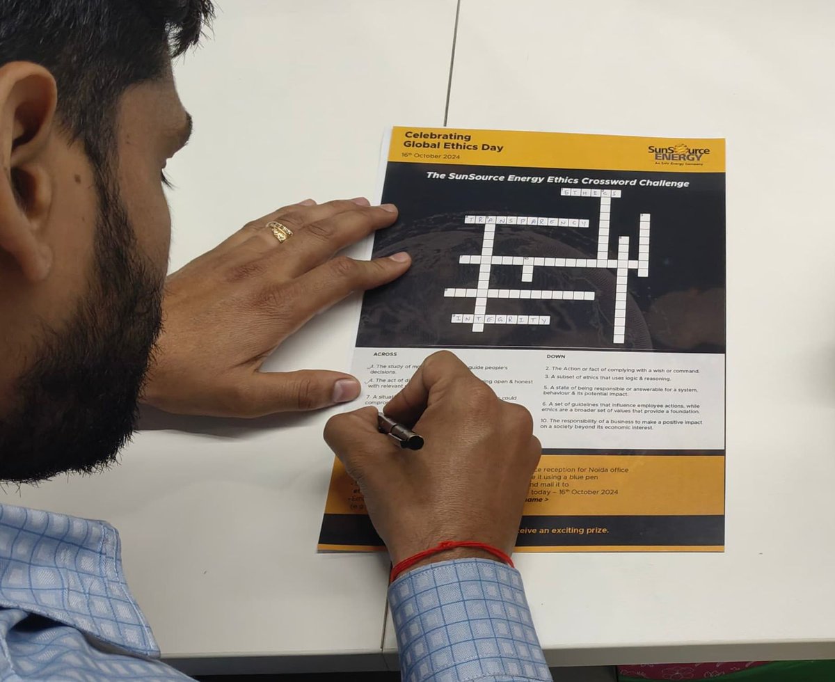 SunSourceENERG's tweet image. Today, we celebrated #GlobalEthicsDay ! Ethics is the cornerstone of our organization, guiding our actions and decisions. To commemorate this special day, we organized a series of activities to reinforce our commitment to #EthicalPrinciples.

#SunSourceEnergy