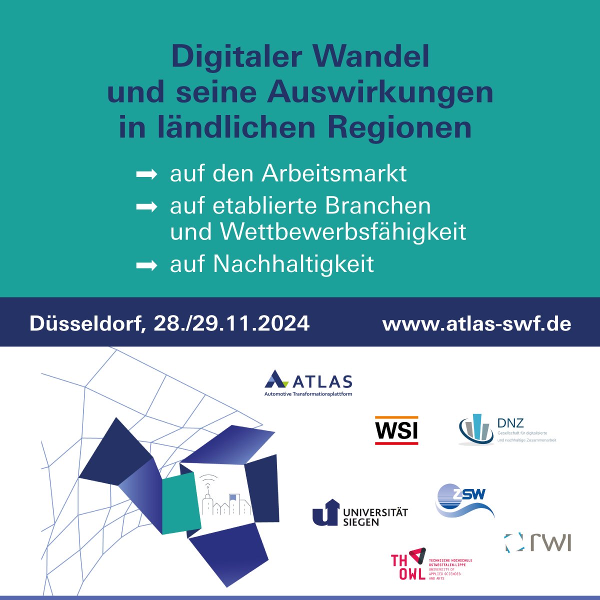 WSI Düsseldorf (@wsiinstitut) on Twitter photo Auswirkungen #Digitalisierung auf Unternehmen im ländlichen Raum – Forscher*innen <a href="/THochschuleOWL/">Technische Hochschule OWL</a> @wsiinstitut <a href="/rwiessen/">RWI</a> <a href="/UniSiegen/">Universität Siegen</a> <a href="/ZSW_BW/">ZSW</a> <a href="/FraunhoferIMWL/">Fraunhofer IMW</a> + Expert*innen aus der Praxis im Dialog: Herzliche Einladung nach Düsseldorf!
Programm + Anmeldung atlas-swf.de/digitaler-wand… Auswirkungen #Digitalisierung auf Unternehmen im ländlichen Raum – Forscher*innen <a href="/THochschuleOWL/">Technische Hochschule OWL</a> @wsiinstitut <a href="/rwiessen/">RWI</a> <a href="/UniSiegen/">Universität Siegen</a> <a href="/ZSW_BW/">ZSW</a> <a href="/FraunhoferIMWL/">Fraunhofer IMW</a> + Expert*innen aus der Praxis im Dialog: Herzliche Einladung nach Düsseldorf!
Programm + Anmeldung atlas-swf.de/digitaler-wand…