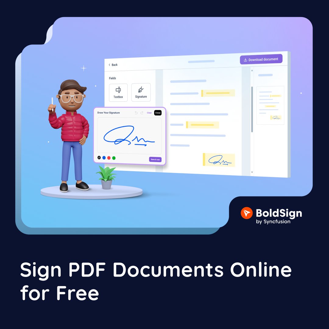 BoldSignApp's tweet image. Need to sign a PDF fast? 🚀 Now you can sign PDFs online for FREE—no downloads, no hassle! 💻 Whether on your computer, tablet, or smartphone, sign in seconds with ease. 🙌

boldsign.com/sign-pdf-onlin…

#eSignature #SignPDF #BoldSign #SignAnywhere
