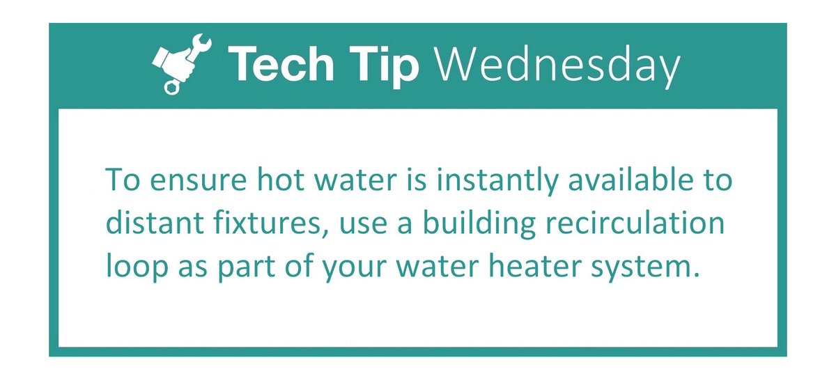 Lyncbywatts's tweet photo. To ensure hot water is instantly available to distant fixtures, use a building recirculation loop as part of your water heater system. Learn more: https://t.co/Lq7QTfD7Xt #Lync #TechTipWednesday #Watts150 #RecirculationLoop https://t.co/7Qy5ocFV3J