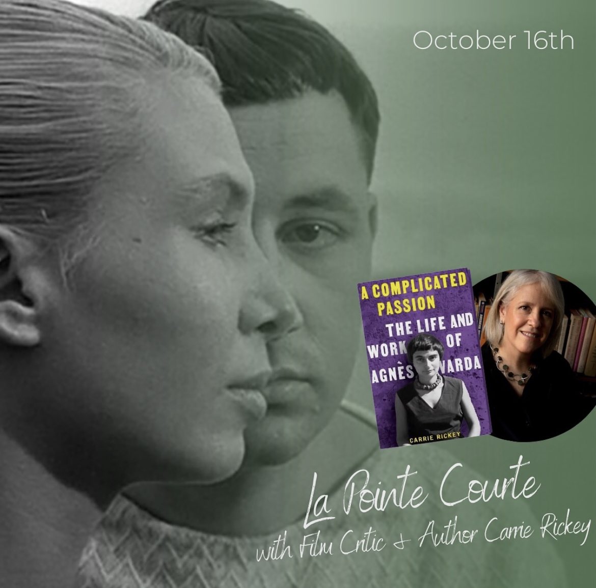 PrincetonGarden's tweet image. We have the honor of hosting An Evening with @CarrieRickey tonight at 7:30. We’ll be screening #AgnesVarda’s debut feature #LaPointeCourte and talking with Carrie about the film and her new Varda biography!

Tickets: princetongardentheatre.org/films/la-point…