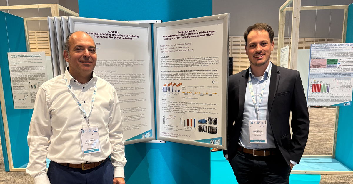 Come and meet us at #IDFWDS2024 in Paris.
The impact of climate change on production security is becoming an increasingly important issue worldwide. 
Our experts discuss solutions for a sustainable water supply with experts from the dairy industry.

#waterreuse #waterrecycling