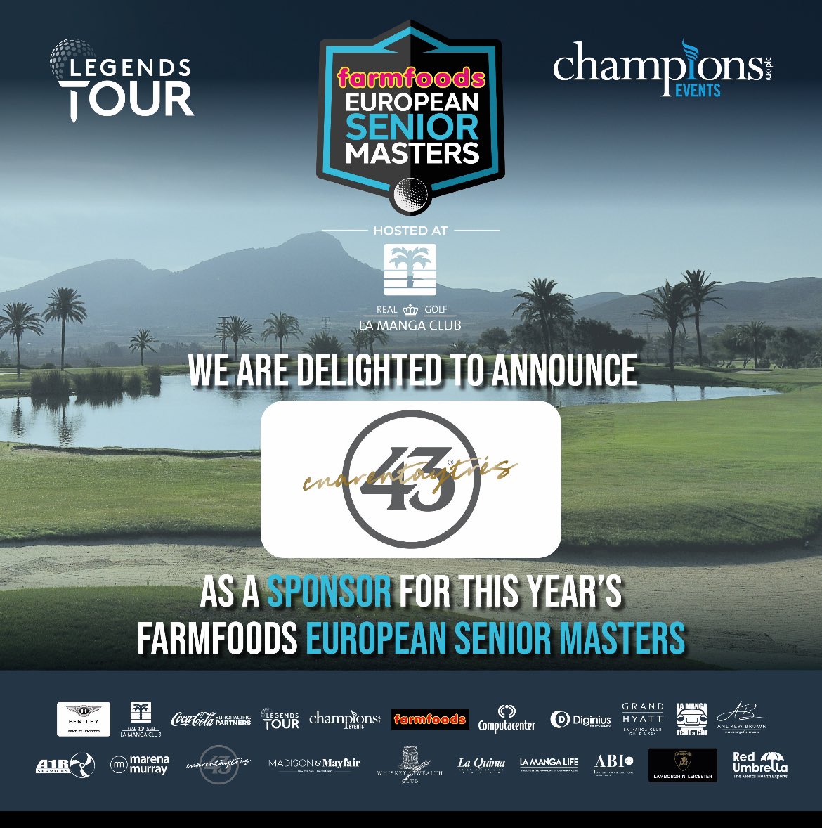 We’re delighted to have @cuarentaytres_official supporting this year’s Farmfoods European Senior Masters! 

Follow the link for more information: cuarentaytres.com/en/about-cuare… 

🤩🥃

#ffesm24