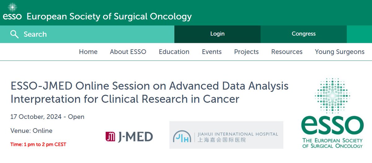 Dana Sochorova (@sochorovadana) on Twitter photo 📢Join us for <a href="/ESSOnews/">European Society of Surgical Oncology (ESSO)</a>-JMED webinar on the 17th October 1 pm CEST: shorturl.at/8ZmkC
📊data visualisation and analysis in #surgicalResearch using R by <a href="/WimCeelen/">Wim Ceelen</a>
✍️pitfalls in oncology trials by B.Wilson
<a href="/CCAD/">Cleveland Clinic Abu Dhabi</a> <a href="/csoncol/">Common Sense Oncology</a> <a href="/SurgOncTA/">BASO Trainees (BASOt)</a> <a href="/EYSAC1/">EYSAC</a> <a href="/OncoAlert/">OncoAlert</a> <a href="/SocSurgOnc/">Society of Surgical Oncology</a> 📢Join us for <a href="/ESSOnews/">European Society of Surgical Oncology (ESSO)</a>-JMED webinar on the 17th October 1 pm CEST: shorturl.at/8ZmkC
📊data visualisation and analysis in #surgicalResearch using R by <a href="/WimCeelen/">Wim Ceelen</a>
✍️pitfalls in oncology trials by B.Wilson
<a href="/CCAD/">Cleveland Clinic Abu Dhabi</a> <a href="/csoncol/">Common Sense Oncology</a> <a href="/SurgOncTA/">BASO Trainees (BASOt)</a> <a href="/EYSAC1/">EYSAC</a> <a href="/OncoAlert/">OncoAlert</a> <a href="/SocSurgOnc/">Society of Surgical Oncology</a>