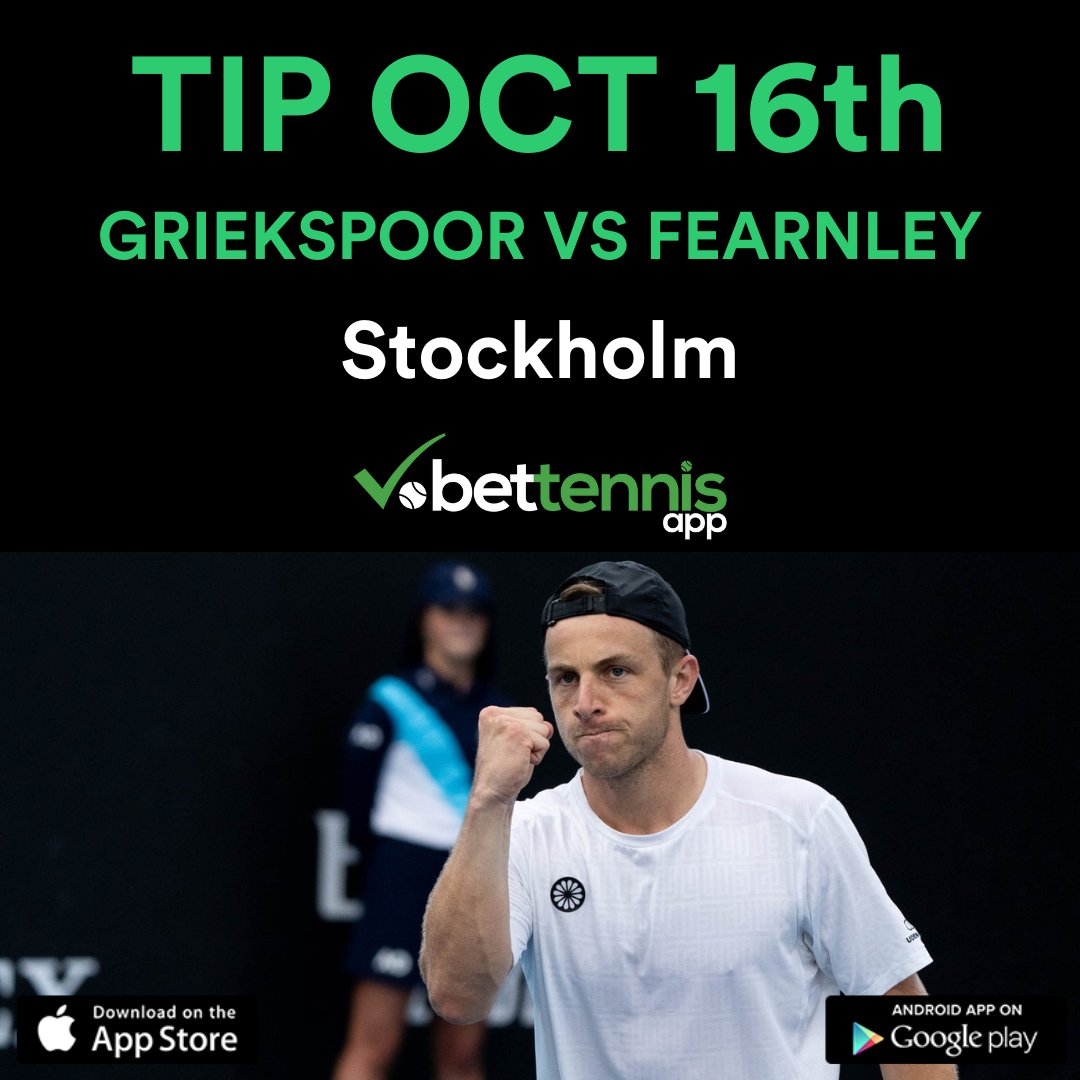 🎾 Stockholm Alert: Griekspoor vs Fearnley 🎾
💥 Our pick: 🍀 Griekspoor @ 1.83 @-120 🍀
🎾 Court Glory! Play &amp; Win, Bio.
#Stockholm #Griekspoor #Fearnley #GameSetBet #Tips #SportsPicks #apuestasdeportivas #Tennis #Motivation