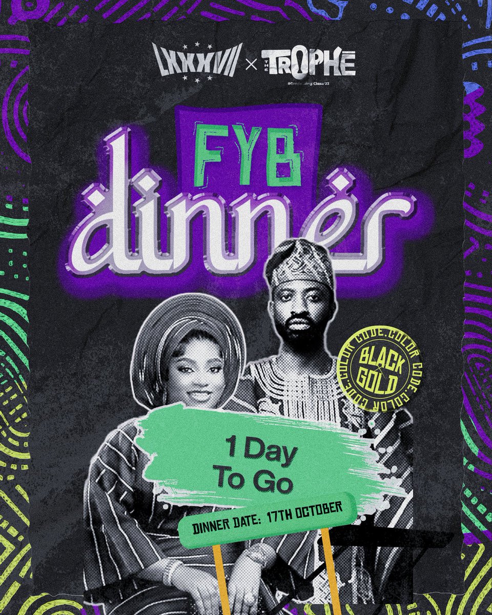 FSTFUTAClass23's tweet image. It’s officially a day to go to *“Ayeye Awon Aladun”*, are you readyyyyy??????

Time: *6pm prompt*

Be there! 😌
*MEE'23 X FST'23*
*LXXXVII et TROPHĒS*