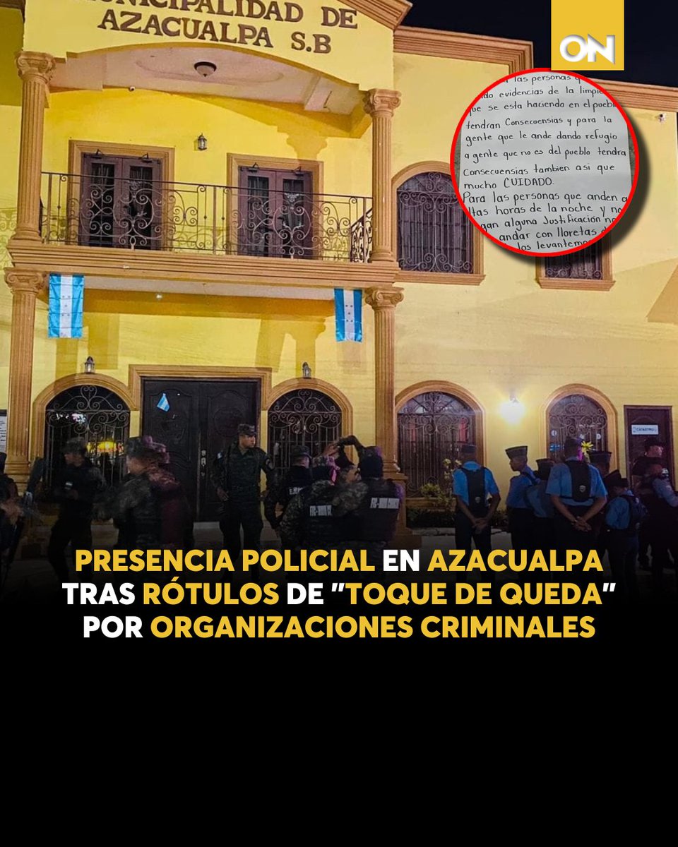 11_Noticias's tweet photo. ¿Situación fuera de control? 😨 Pobladores habrían sido alertados si andaban en la calle a "altas horas de la noche". 👉 https://t.co/XjBFyl7bHm
#Azacualpa #SantaBárbara #ToqueQueda https://t.co/syvqXM7o2y