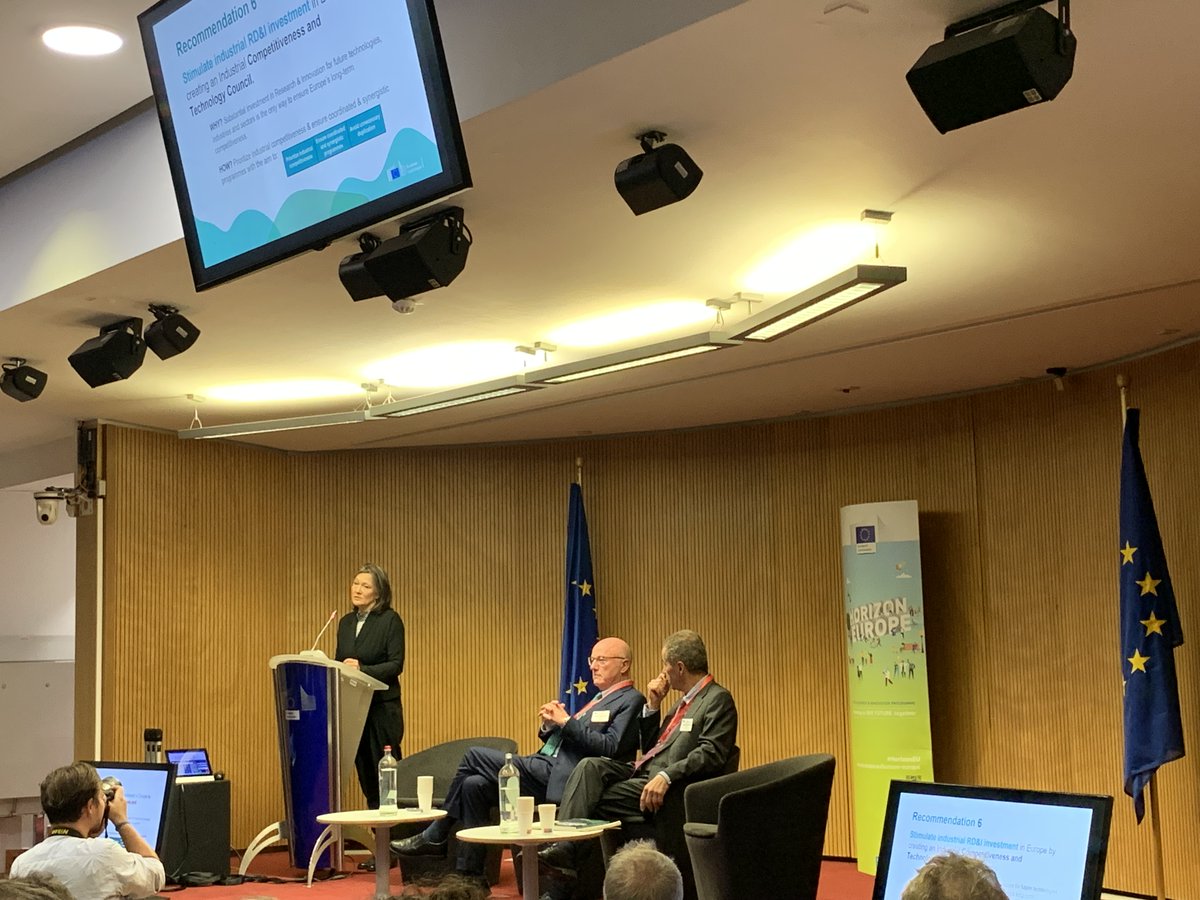 'Europe is falling behind' in publications+innovation. Clear message by high-level group on #FP10 that EU must fund the full spectrum of R&amp;I, focus on excellence, +trigger substantially ⬆️investment at EU + national levels. I could not agree more: this is critical for🇪🇺catch-up