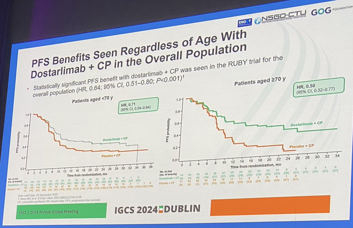 AngelesSecord's tweet photo. Dr Mirza - so happy to see benefit IO in more “seasoned” >=70 years patients treated without increased IO related toxicity #IGCS2024 @SGO_org @GOG https://t.co/UtgeNJKr2I