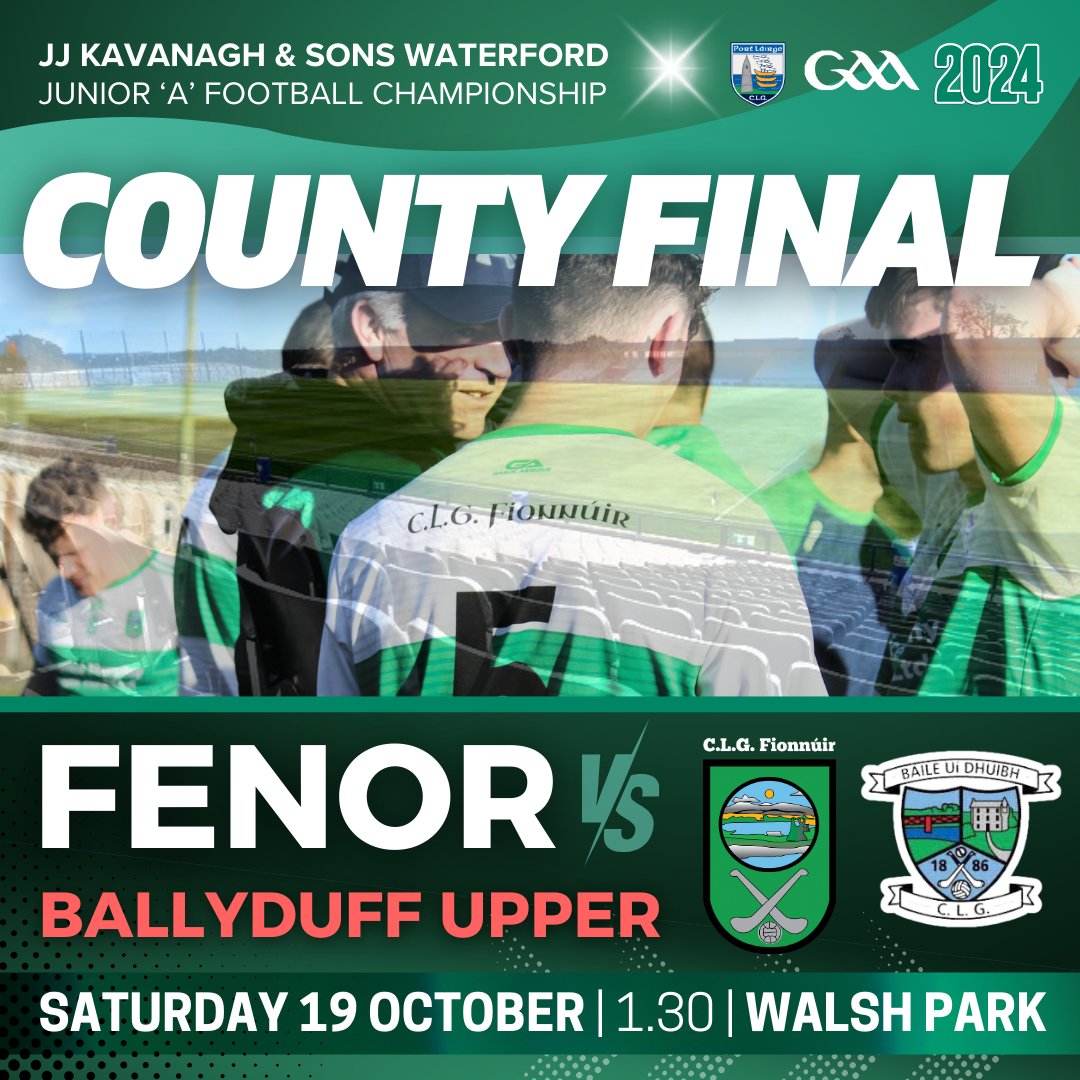 FenorGAA's tweet photo. The Fenor faithful head to Walsh Park on Saturday hopeful, yet mindful of the challenge. The management have left no stone unturned and the players will be giving it their all to bridge a 45-year gap. 

🎫 𝗧𝗜𝗖𝗞𝗘𝗧𝗦:
https://t.co/KVUkEjKRAm

#Watertord #CountyFinal #GAA https://t.co/6rNVtIAhdf