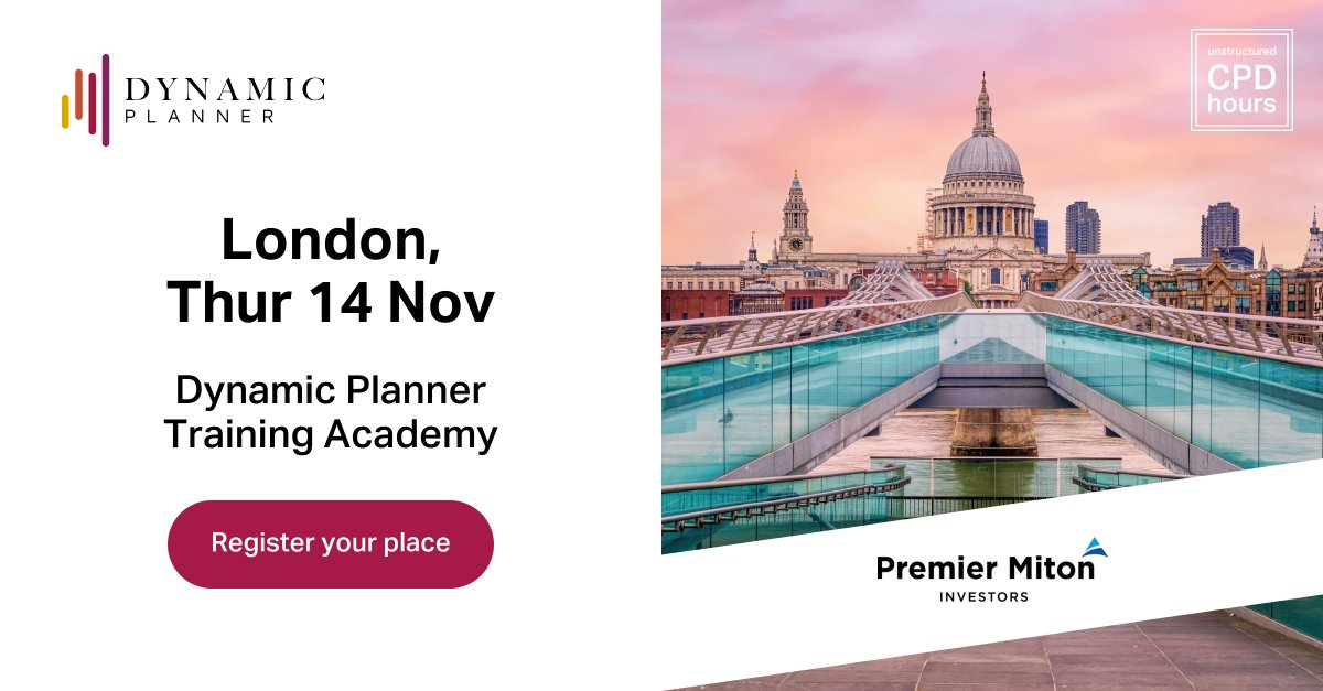 Join us in London on Thu 14 Nov (9 - 12noon) for our revamped Training Academies. Engage with your peers though our ‘The Big Questions’ session, and learn even more ways to use Dynamic Planner in your organisation.

Register your place hubs.ly/Q02RZVcj0