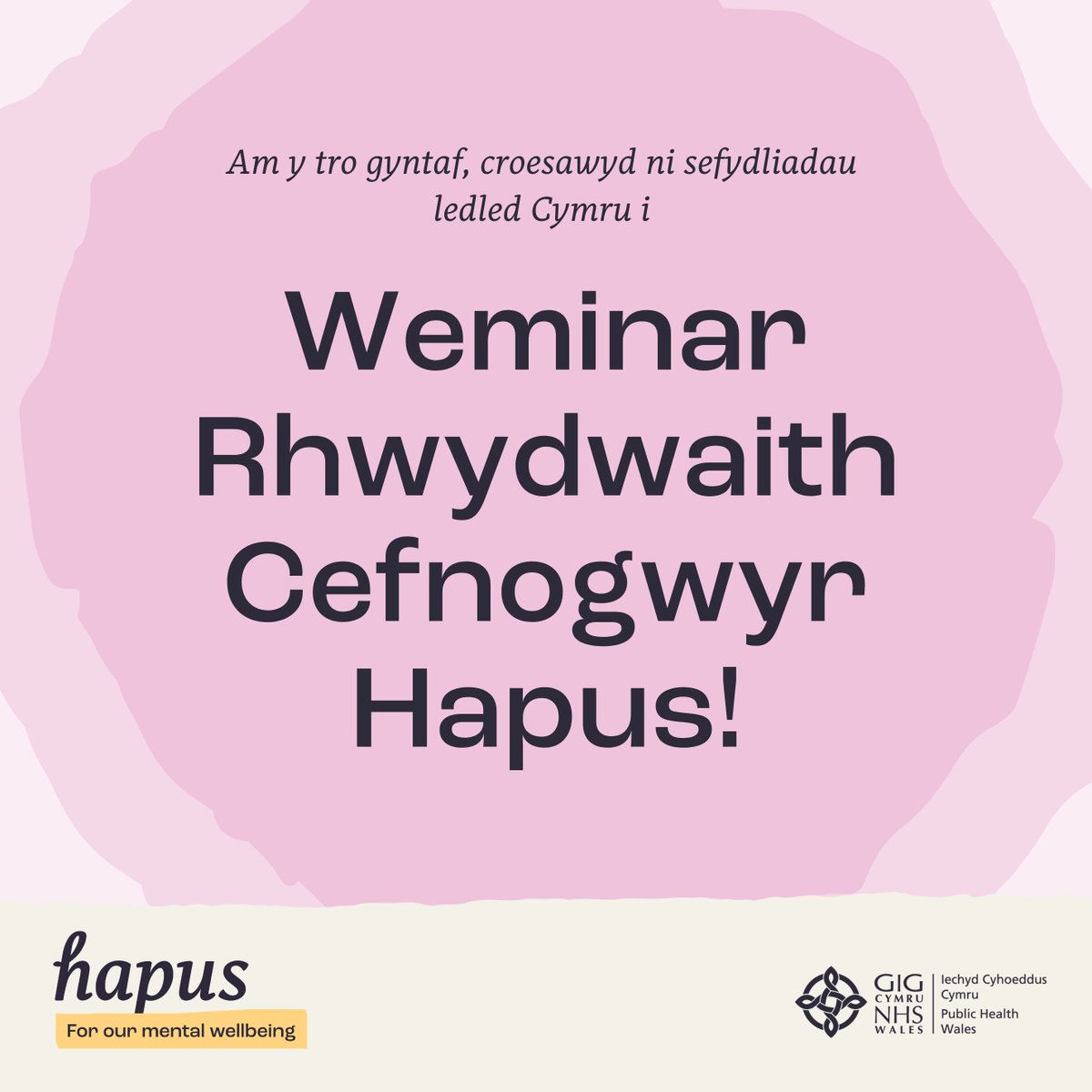 HapusCymru's tweet photo. Roedd yn wych croesawu sefydliadau ledled Cymru i weminar gyntaf Rhwydwaith Cefnogwyr Hapus!🙌
 
Os ydych chi eisiau cymryd rhan, ewch i’n gwefan i wneud cais i ddod yn Gefnogwr #Hapus: https://t.co/FWZhBWYfwB

#EinLlesMeddyliol https://t.co/8wQ7m7udPL