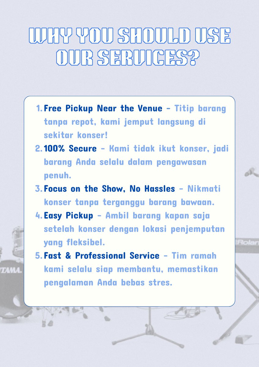 sddorisells's tweet image. 🚨 Open Jasa Titip Barang DAY6: FOREVER YOUNG in JKT [Day 2]! 🚨

🎟️ Price: Only 15k-25k
✅ Trusted Service
✅ Exclusive WA Group for Updates
✅ Free Pickup at Venue Area!

👉 Book your slot here bit.ly/SlotJastipBara… or DM us for more info!

#ForeverYounginJakarta