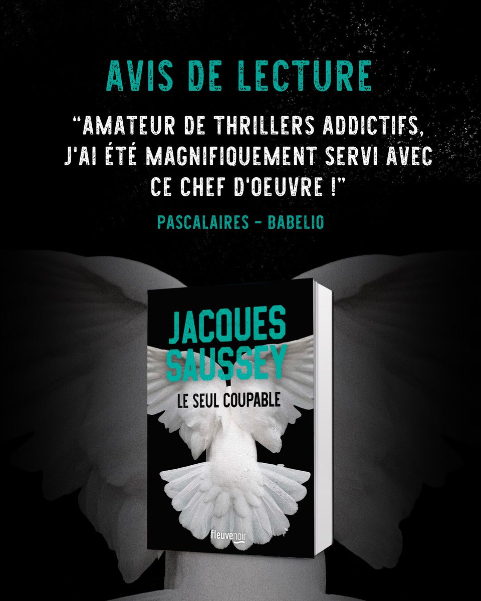 [AVIS DE LECTURE] 💙 Le nouveau roman de Jacques Saussey séduit tous les amateurs de thrillers 🥰 ! Retrouvez « Le Seul coupable » en librairie  ➡️ urlz.fr/rNFN