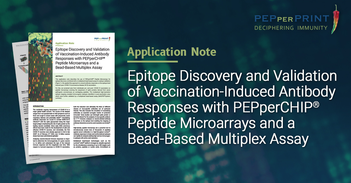 Download👉 eu1.hubs.ly/H0cR0YM0
Vaccine-induced immune responses is crucial to determine a vaccine's immunogenicity. Learn how we analyzed sera of healthy volunteers to identify &amp; validate vaccination-induced responses using #peptidemicroarrays &amp; bead-based multiplex assays.