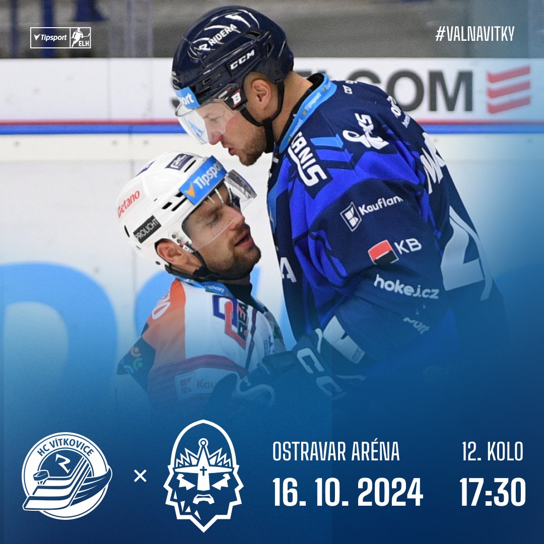 hcvitkovice's tweet photo. GAME DAY| Dnes na domácím ledě vyzveme Jágrovo Kladno. Vstupenky jsou stále k dispozici! #valnavitky https://t.co/seXu8BH5xo