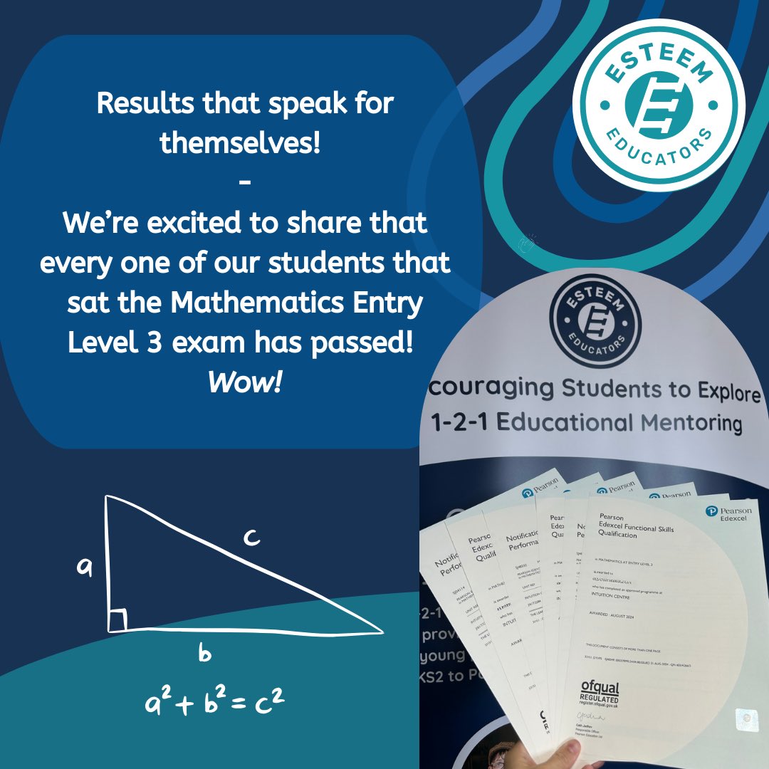 esteemeducators's tweet photo. Celebrating a huge achievement! 👏🏼👏🏼👏🏼

This is a testament to their hard work, perseverance, and commitment to learning 📚 With determination and focus, anything is possible- keep going! 💪🏾

🔹Success is a journey of hard work.

#EsteemEducators #AlternativeProvision #Education https://t.co/rjI0VVMtLu