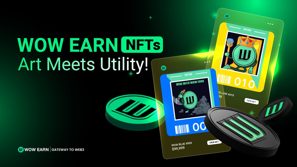 WOWEARNENG's tweet photo. NFTs at WOW EARN. ๐ง
Theyโre assets with power!
Use them to unlock #WOWEARN benefits.
Whatโs your favorite WOW EARN NFT perk? ๐ผ๏ธ
๐ #WOWNFT #DigitalCollectibles https://t.co/265hNvfTkS