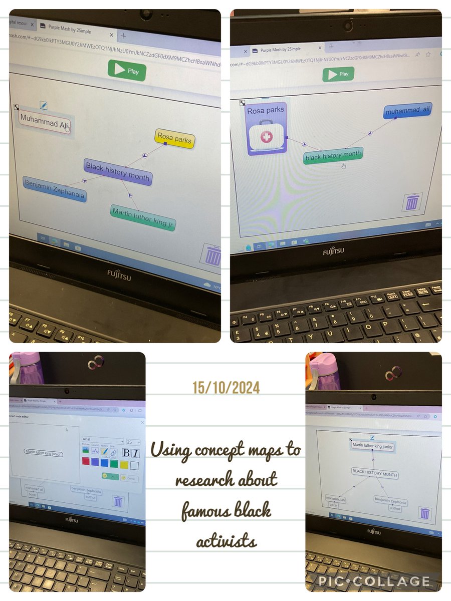 MarshfieldPS's tweet image. Year 5 used concept maps to display their research of famous black activists! #Ambition #BlackHistoryMonthUK #MPSComputing