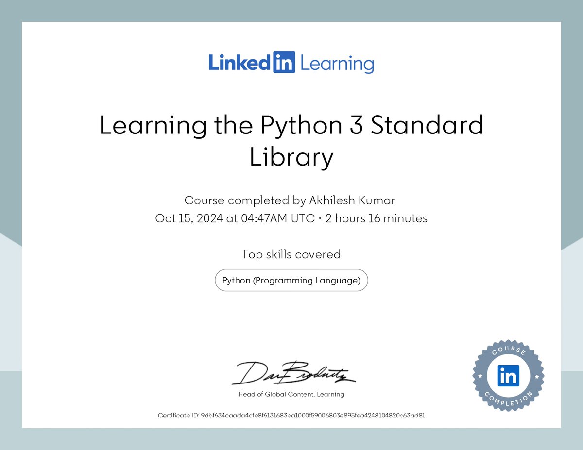 AkilesshKummar's tweet image. Learning the Python 3 Standard Library
#python #pythonprogramming #pythonfunction #pythondeveloper #pythonforbeginners #flaskframework #django #numpy #panda #machinelearning #machinelearningalgorithms #seabourn #plotly