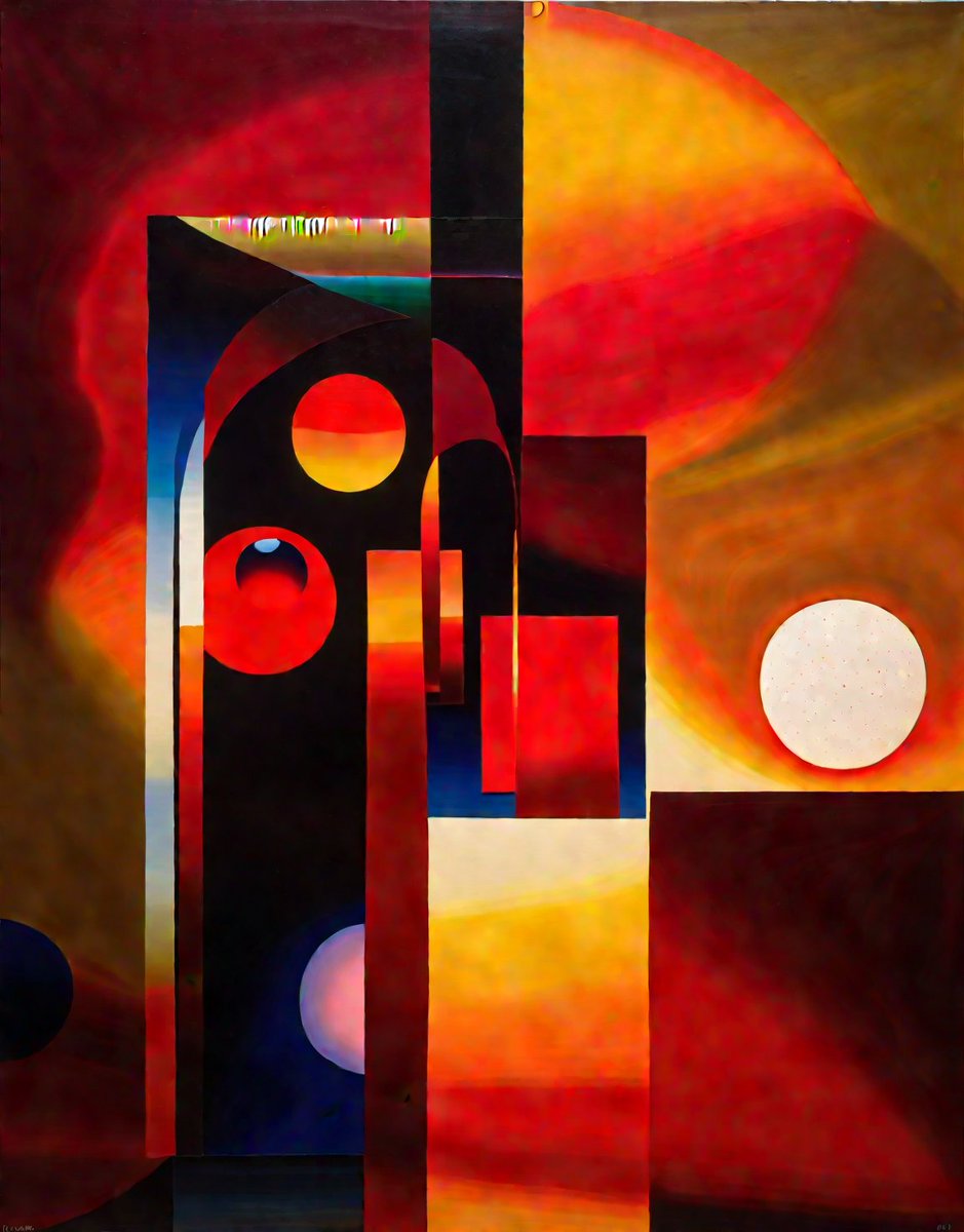 aam001a's tweet photo. Wk 22 - Candidate 3 : Portal of Suns #PortalOfSuns #CosmicGateways #CelestialGeometry #RedHorizon #AbstractHorizons #SpheresOfFire https://t.co/KSUYl926VZ