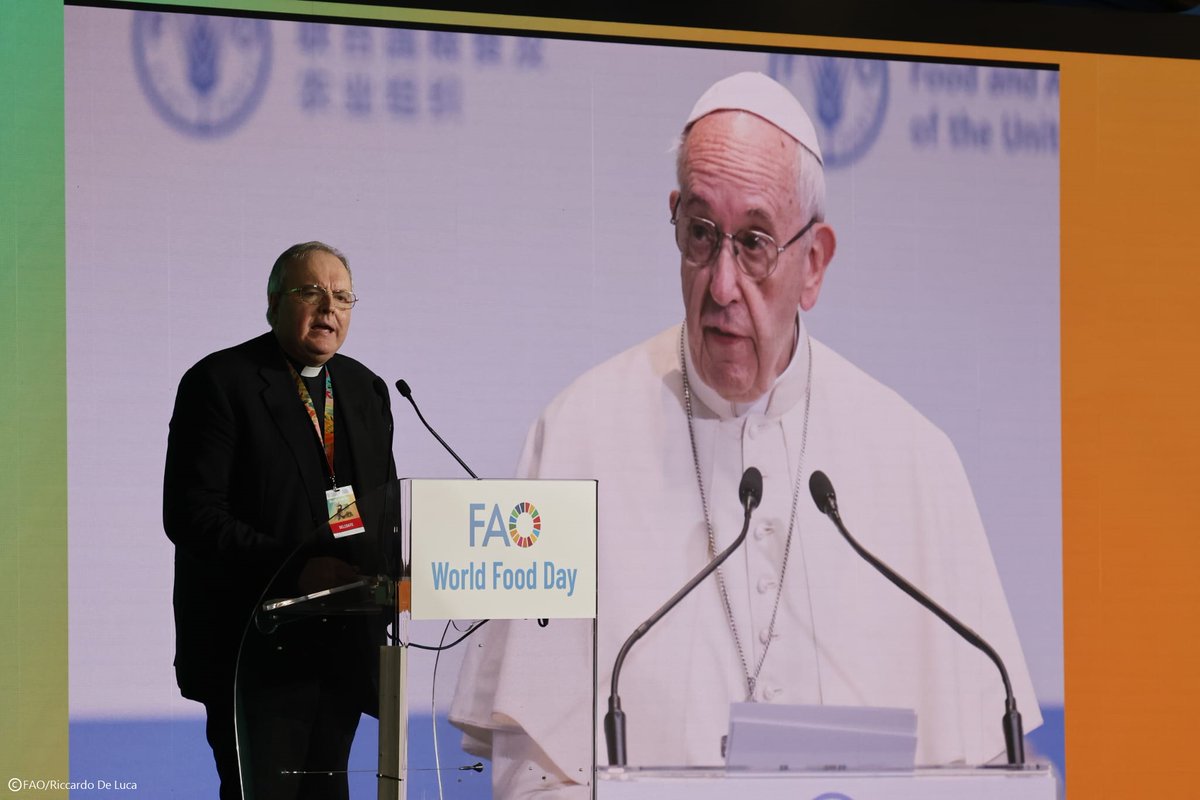 "Humanity, wounded by so many injustices, claims, with an increasing  urgency, for effective measures to lead a better life, by acting together in the same spirit of brotherhood."

- <a href="/Pontifex/">Pope Leo XIV</a>'s msg at #WorldFoodDay celebration event read by HE Monseigneur Fernando Chica Arellano
