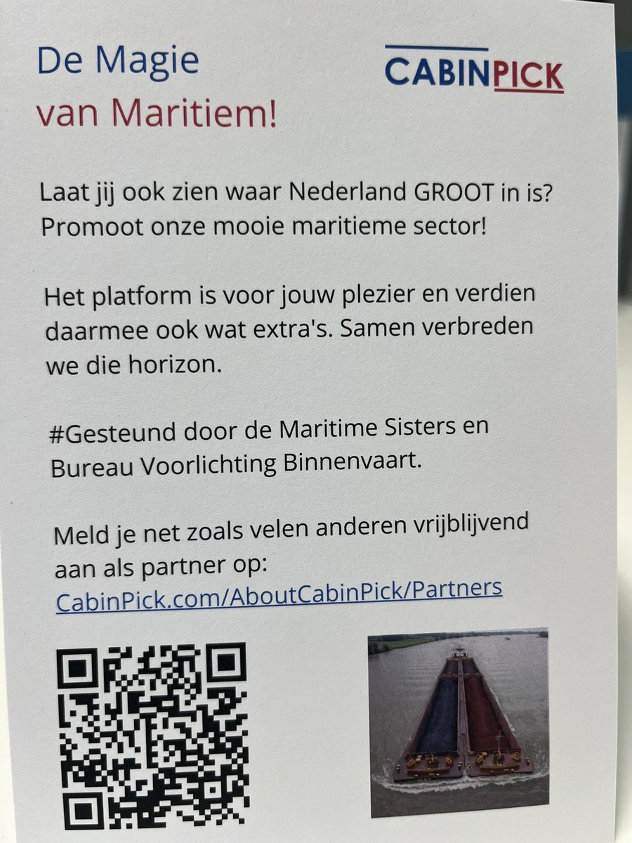 Ooit gedacht als schipper, reder of maritieme partner om aan te melden bij Cabinpick? Kost niet, levert een  hoop waarde voor je sector en leuke vergoedingen op voor de reder of achipper. Meedoen is vrijblijvend! En gratis! Meld je dus aan! cabinpick.com/AboutCabinPick…