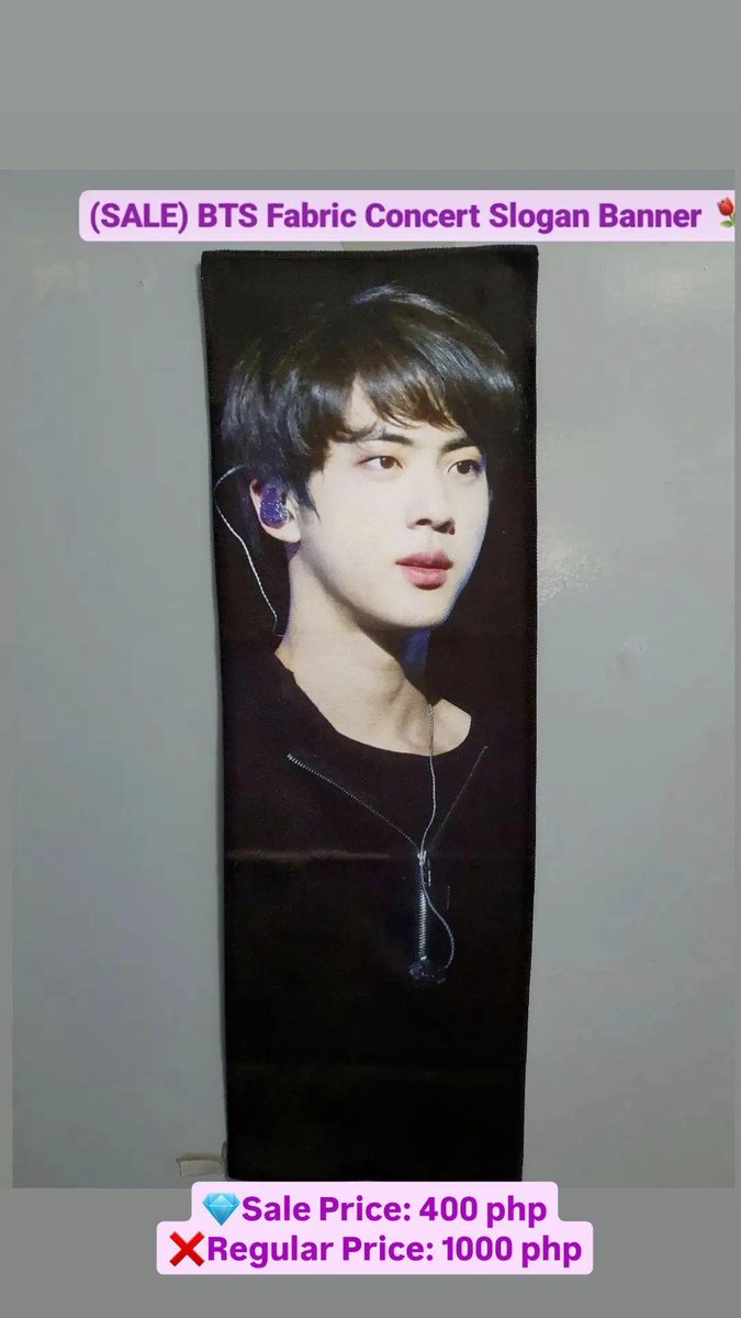 ParkJiminCart's tweet photo. WTS / LFB / BTS / PH 🇵🇭

❗️ONHAND SALE❗️ BTS Concert Slogan

💎 400 php each

✅️ RM, Jin, Jungkook The Knock, JK Prince,

▫️Material is Fabric
▫️Comment to avail, we have issues w/ DM not appearing

💳 GCash/BPI
🚚 Shopee Checkout 
#ParkJiminCartOnhand https://t.co/mJ8V5362Ii