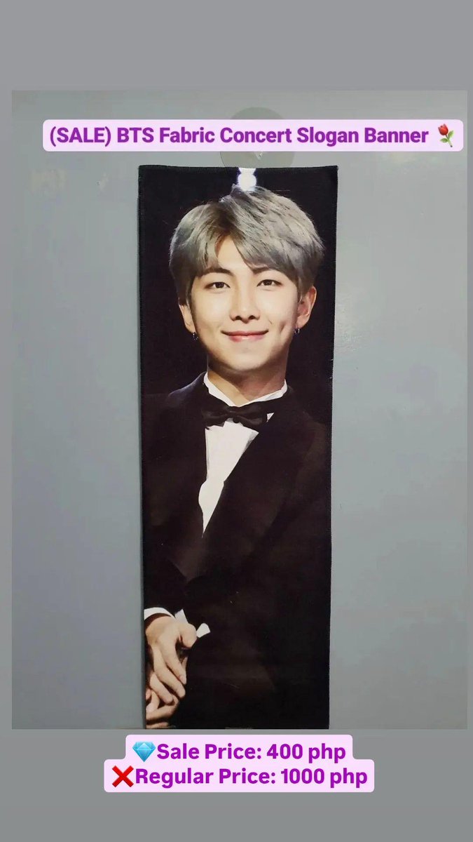 ParkJiminCart's tweet photo. WTS / LFB / BTS / PH 🇵🇭

❗️ONHAND SALE❗️ BTS Concert Slogan

💎 400 php each

✅️ RM, Jin, Jungkook The Knock, JK Prince,

▫️Material is Fabric
▫️Comment to avail, we have issues w/ DM not appearing

💳 GCash/BPI
🚚 Shopee Checkout 
#ParkJiminCartOnhand https://t.co/mJ8V5362Ii