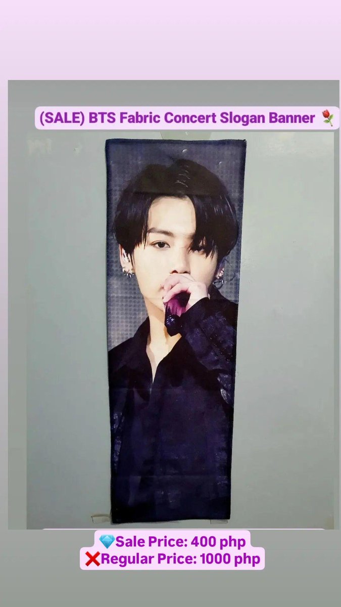 ParkJiminCart's tweet photo. WTS / LFB / BTS / PH 🇵🇭

❗️ONHAND SALE❗️ BTS Concert Slogan

💎 400 php each

✅️ RM, Jin, Jungkook The Knock, JK Prince,

▫️Material is Fabric
▫️Comment to avail, we have issues w/ DM not appearing

💳 GCash/BPI
🚚 Shopee Checkout 
#ParkJiminCartOnhand https://t.co/mJ8V5362Ii