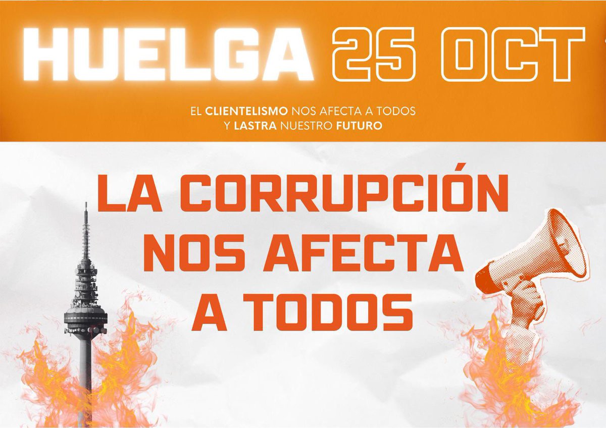 Una vez más los trabajadores de RTVE nos enteramos de la filtración por la prensa, no por nuestra empresa. No, no todos estábamos en el ajo. Queremos transparencia y responsabilidades. Cero tolerancia con la corrupción. Por eso el 25O PARAMOS. #25OHuelgaRTVE #OposicionesRtve