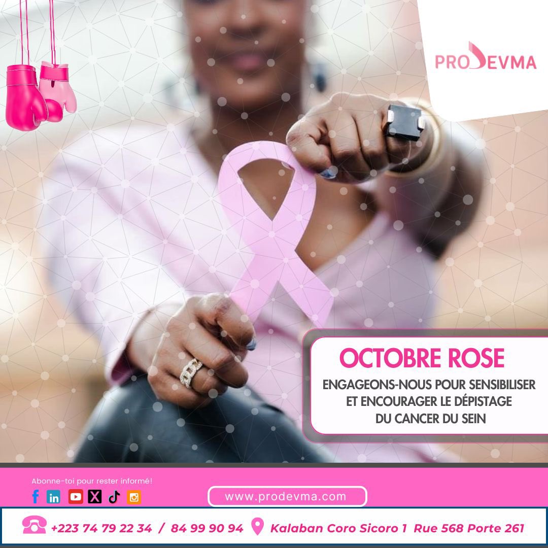 prodevma's tweet image. 🎀 Engageons-nous pour sensibiliser et encourager le dépistage du cancer du sein ! 🎀

#OctobreRose #Dépistage #PRODEVMA #EnsembleContreLeCancer