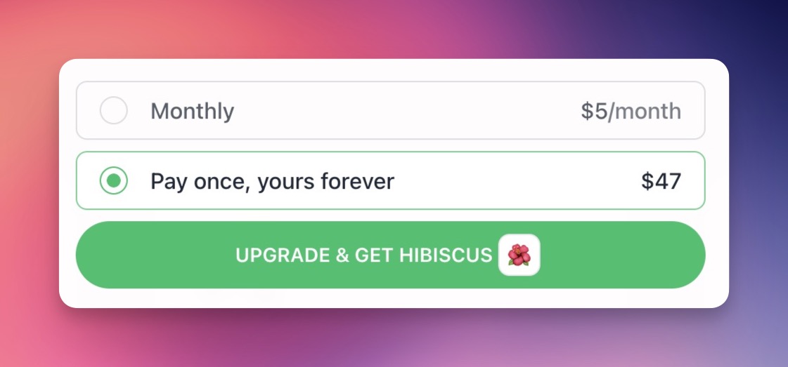marclou's tweet photo. Ditch your subscription.
​
I killed 3 startups because of recurring payments:

1. IndiePage: 
✅ It makes $4,000/month on autopilot ($45 for lifetime access).
❌ It made $0/month when I priced it at $15/year.
​
2. MakeLanding:
✅ It made $100/day when I launched ($19 per landing page generated).
❌ It made $0 with a $5/month subscription.
​
3. HabitsGarden:
✅ 100% of users chose the $47 lifetime deal.
❌ Nobody buys the $5/month plan.

Business owners love subscriptions. Customers hate them.
​
Here’s the invisible cost of charging recurring payments:
​
- Conversion rate drop: People are reluctant to commit to another subscription, which triggers objections and hesitation.
- Fighting churn: People lose interest soon after signing up. Instead of a steady income, you’re constantly replacing customers who cancel.

Selling a $10/month monthly subscription is as hard as selling a $100 one-time payment.
​
Let’s assume you built an excellent SaaS (10% churn = 10% of your customers cancel at the end of the month).

Imagine you get 100 customers today:
-  You’ll earn $7,176 with subscriptions, after 365 days.
-  You earn $10,000 with one-time payments, right now.
​
Subscription doesn’t mean recurring revenue. If you’re working solo, in 99% of cases you’re better off financially with one-time payments.

One-time payments alternative
​
Sometimes, your business has recurring costs, and you can’t afford one-time payments. I’m not talking about bandwidth (that’s negligible) but things like AI credits or database costs.
​
Then try credits-based pricing:
​
- Let your customers pay upfront for what they’ll use. Generate 10 AI photos for $5.
- Then, add a Good-Better-Best package. 100 AI photos for $20 ($.2/photo looks cheap now).
​
This removes the subscription friction (which boosts your conversion rate) and helps you avoid constantly fighting churn.

When subscriptions make sense
​
👔 B2B: If you’re selling to businesses, subscriptions make sense because the end goal of any business is to make money.
🤕 Complex credits: When tracking credits is too complex or it’s hard to quantify what your customers use.
​
Subscriptions serve a specific purpose. Recurring payment = Recurring value according to my friend @DanKulkov.

Just because competitors charge recurring payments doesn’t mean you should. Remember, people are tired of subscriptions, and purchase behavior is changing. Not charging a subscription can be a competitive edge.
​
Oh, and entrepreneurs flex on each other with MRR charts. It’s a status game, don’t fall for it. In the end, the customer is king.