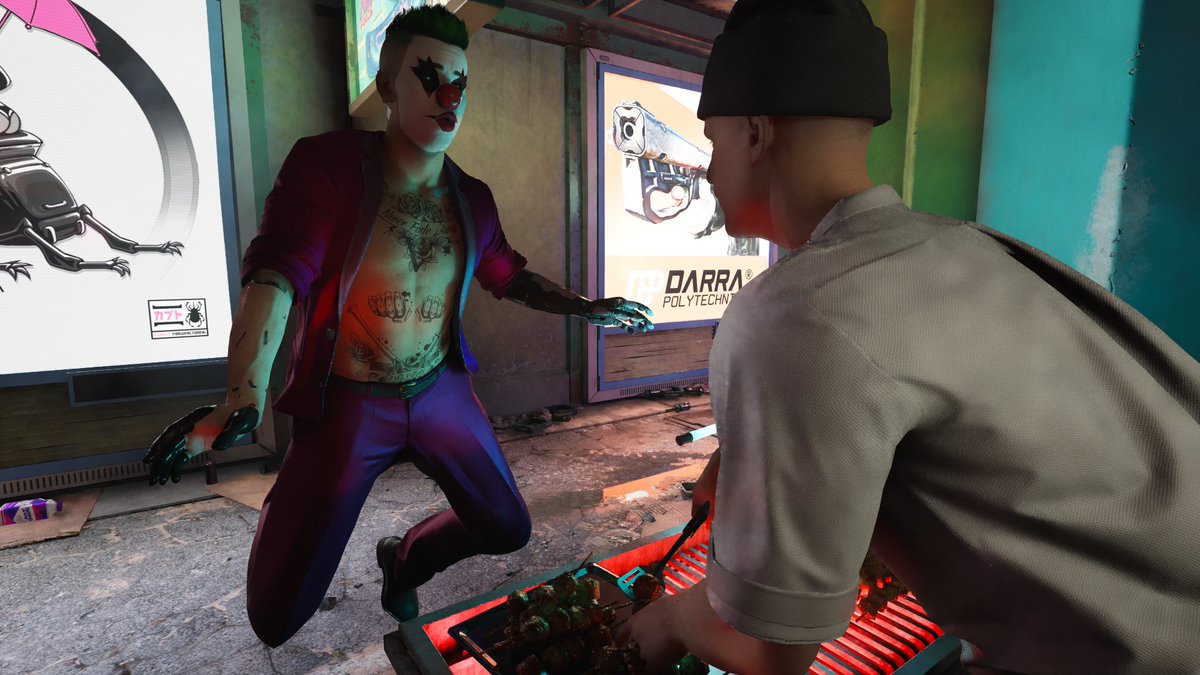 CyberJeff2077's tweet photo. Harassing food vendors for no reason.  Silly Jeff 2077 https://t.co/FR5z9wRkcv