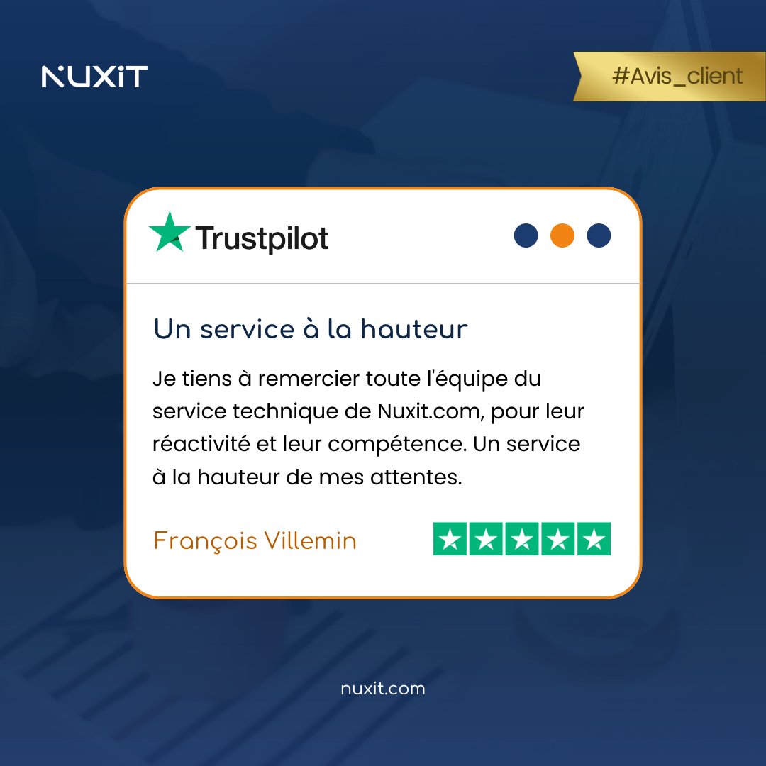 nuxit's tweet photo. Vos avis nous motivent à toujours offrir le meilleur 💪❤️ 

Merci à nos clients pour ces avis inspirants qui nous poussent à continuer d'innover et d'améliorer notre support. 🙌 ⭐

Découvrez plus d'avis et partagez votre expérience sur @Trustpilot ! 🔗 https://t.co/TnHfPtHnrm https://t.co/1IUsjazBdL