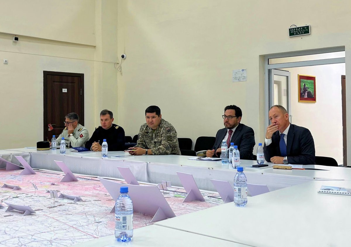 kazcentofficial's tweet photo. The Peace Operations Center of the Ministry of Defense of the Republic of Kazakhstan (KAZCENT) was visited by a delegation of the French Armed Forces on a study visit, which was an important step in strengthening bilateral relations in the field of #peacekeeping. https://t.co/2jyydJHuXd