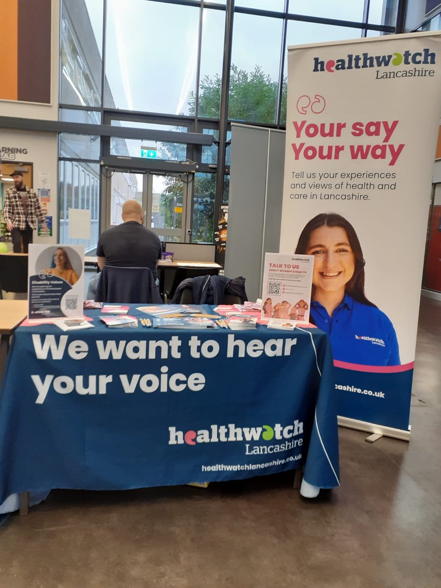 HW_Lancashire's tweet image. Louise and Dawn will be at the Preston College Freshers Fair today until 1pm!👋 

Come say hello and share your thoughts on the quality of healthcare across #Lancashire!  

#PrestonsCollege #FreshersFair #PrestonEvents
