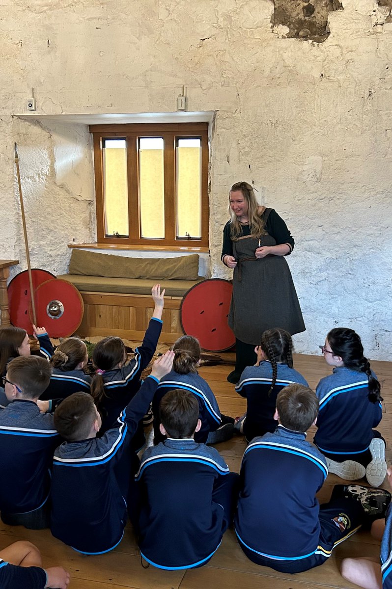 nmdmuseums's tweet photo. The P6 and P7 pupils of St Pauls Primary School Cabra enjoying today’s Viking workshop with Steph @TSlivinghistory at Newry &amp; Mourne Museum #newryandmourne #vikings #mylocalmuseum https://t.co/M59eajBMM3