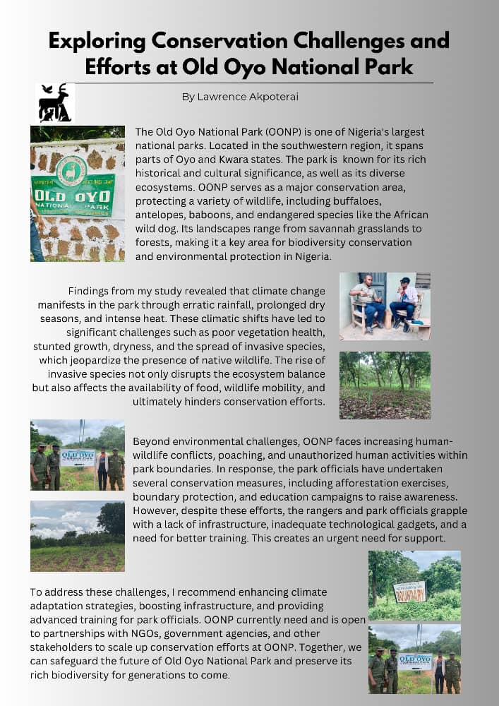 GybnNigerian's tweet photo. Today, we feature the conservation efforts at Old Oyo National Park, as explored by our NBSAP influencer, Mr Lawrence Akpoterai. As we gear up for COP16 these insights remind us of urgency in safeguarding biodiversity hotspots.
#BiodiversityNeedsYouth
#NigeriaNBSAP
#UNCBD
#COP16 https://t.co/oNKnemXaAD