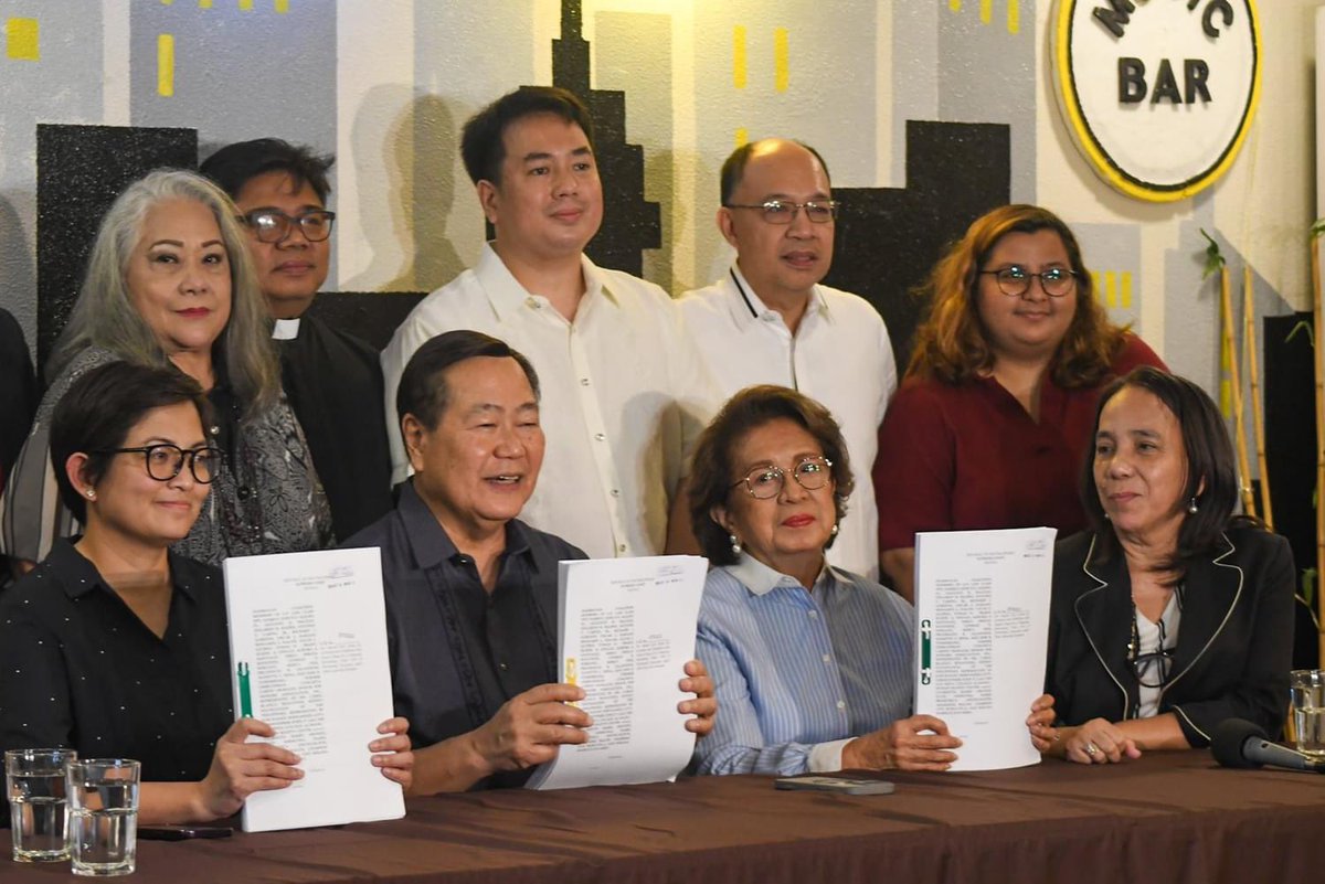 DrTonyLeachon's tweet photo. LOOK: Former Supreme Court Justice Antonio Carpio, Atty. Howard Calleja, former Ombudsman Conchita Carpio Morales, former Finance Undersecretary Cielo Magno, and former Commission on Audit Commissioner Heidi Mendoza filed a petition challenging the constitutionality of transferring PhilHealth funds to the national treasury on October 16. 

The third tranche of PhilHealth’s “excess funds,” totaling P30 billion, is set to be transferred to the national treasury. (Contributed photos)

@manilabulletin photos 

https://t.co/aB9TLcyBZS

@cielo_magno 

Bravo ! Finally , major support from courageous and brilliant men and women who are not afraid to fight something that’s unconstitutional, illegal and immoral ✊

This particular transfer of the 30 billion ( third tranche ) to the national treasury for unprogrammed appropriations is unconstitutional, illegal , immoral and a betrayal of public trust .  

It’s a sign of callousness and lack of compassion to the Filipino people whose only hope is a good healthcare system and stealing the funds allocated for stakeholders when public health is in shambles would be repulsive.